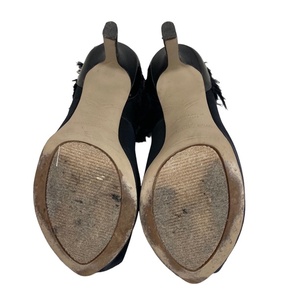 Enzo Angiolini black feather peep toe pumps - Picture 5 of 9